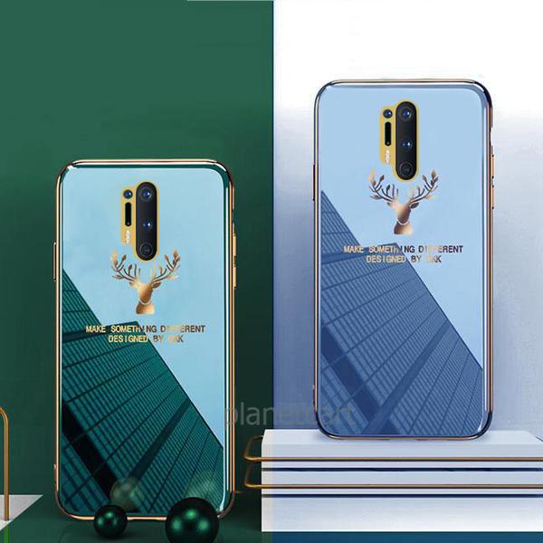 Deer Luxurious Gold Edge Glass Back Case For Oneplus Series - planetcartonline