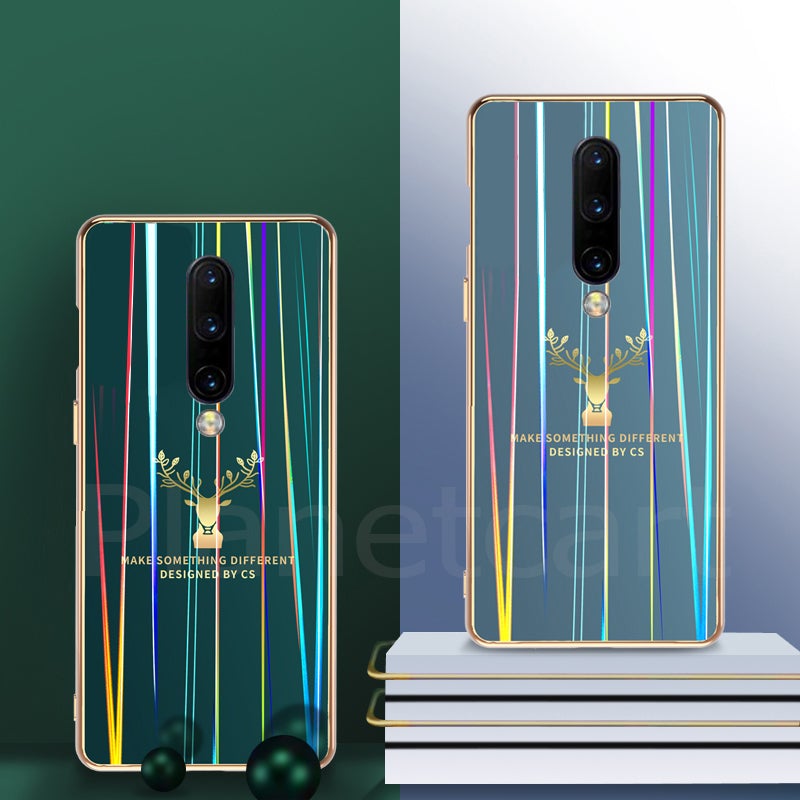 Gradient Deer Glass Back Case For Oneplus 7 Pro - planetcartonline