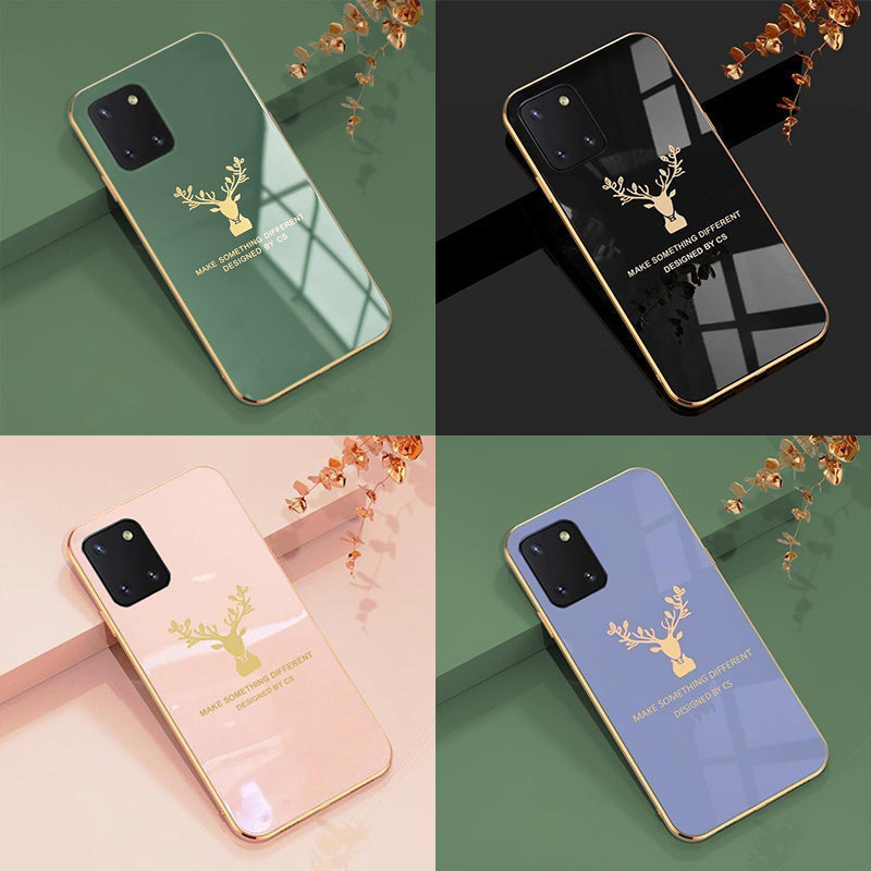 Luxurious Gold Edge Glass Back Case For Samsung Galaxy Note 10 Lite
