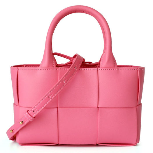 Luxury Leather Woven Bucket  Drawstring Handbag For Female