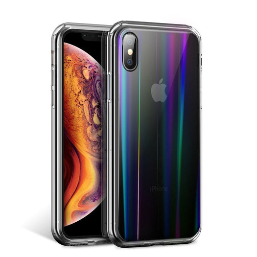 Baseus Ultra Thin Rainbow Aurora Transparent Glass Case For Iphone X/XS - Planetcart