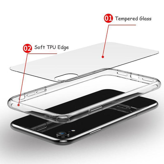 Baseus Ultra Thin Rainbow Aurora Transparent Glass Case For Iphone X/XS - Planetcart