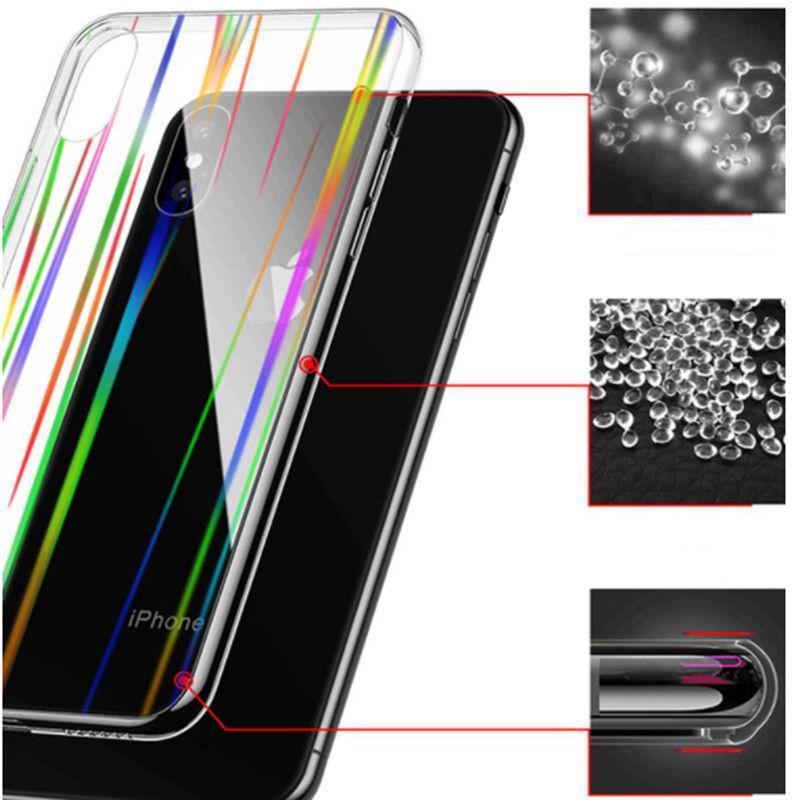 Baseus Ultra Thin Rainbow Aurora Transparent Glass Case For Iphone X/XS - Planetcart