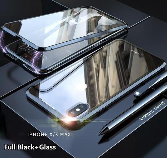 Electronic Auto Fit [ Front + Back ] Glass Magnetic Case For iPhone X/XS - Planetcart