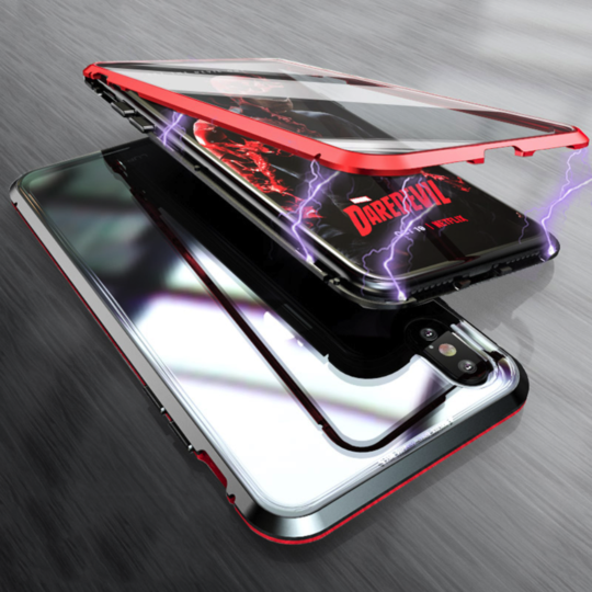 Electronic Auto Fit [ Front + Back ] Glass Magnetic Case For iPhone X/XS - Planetcart