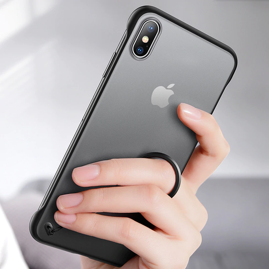 Frameless Semi Transparent Finger Ring Case For iPhone X/Xs - Planetcart