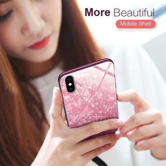 Dream Shell Textured Marble Case For iPhone X/XS - Planetcart