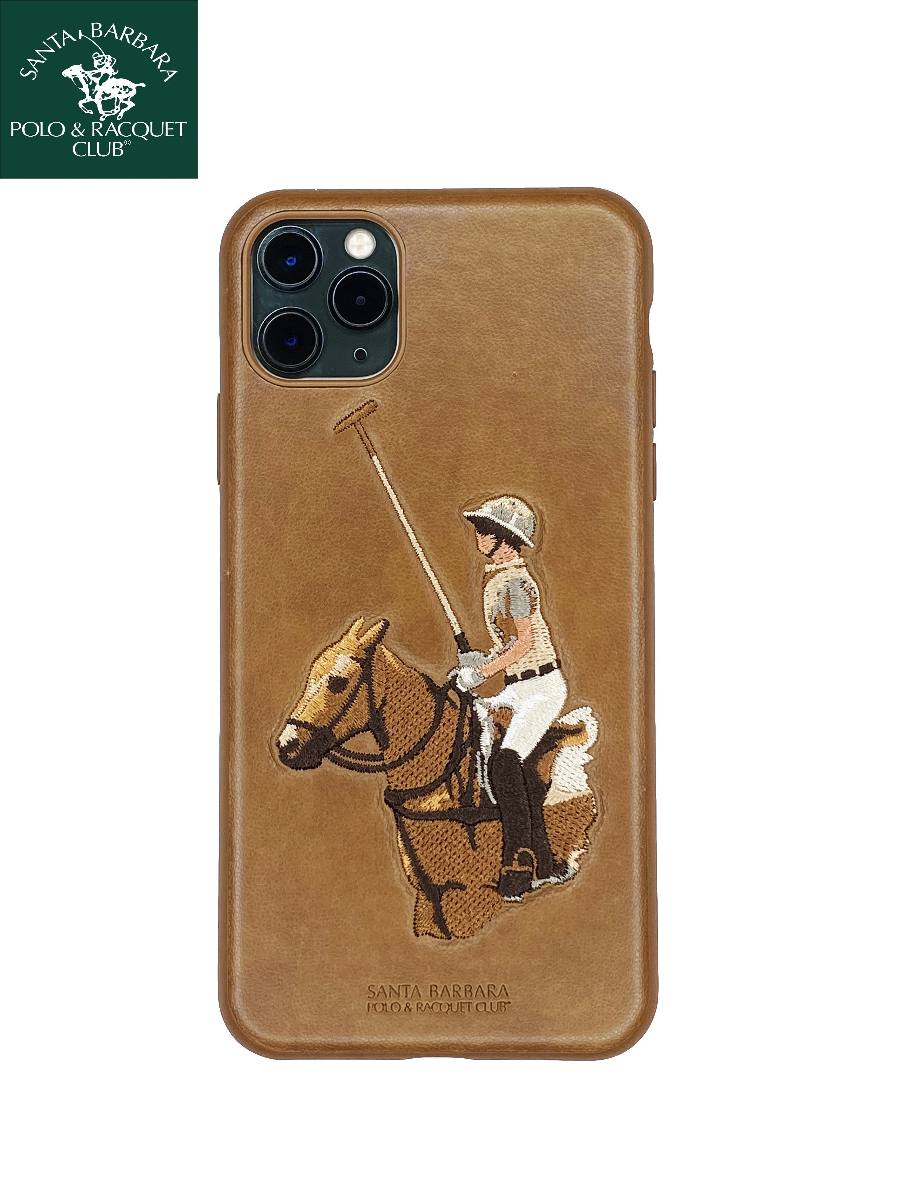 Santa Barbara Jockey Genuine Leather Case For iPhone 11 Pro Brown - Planetcart