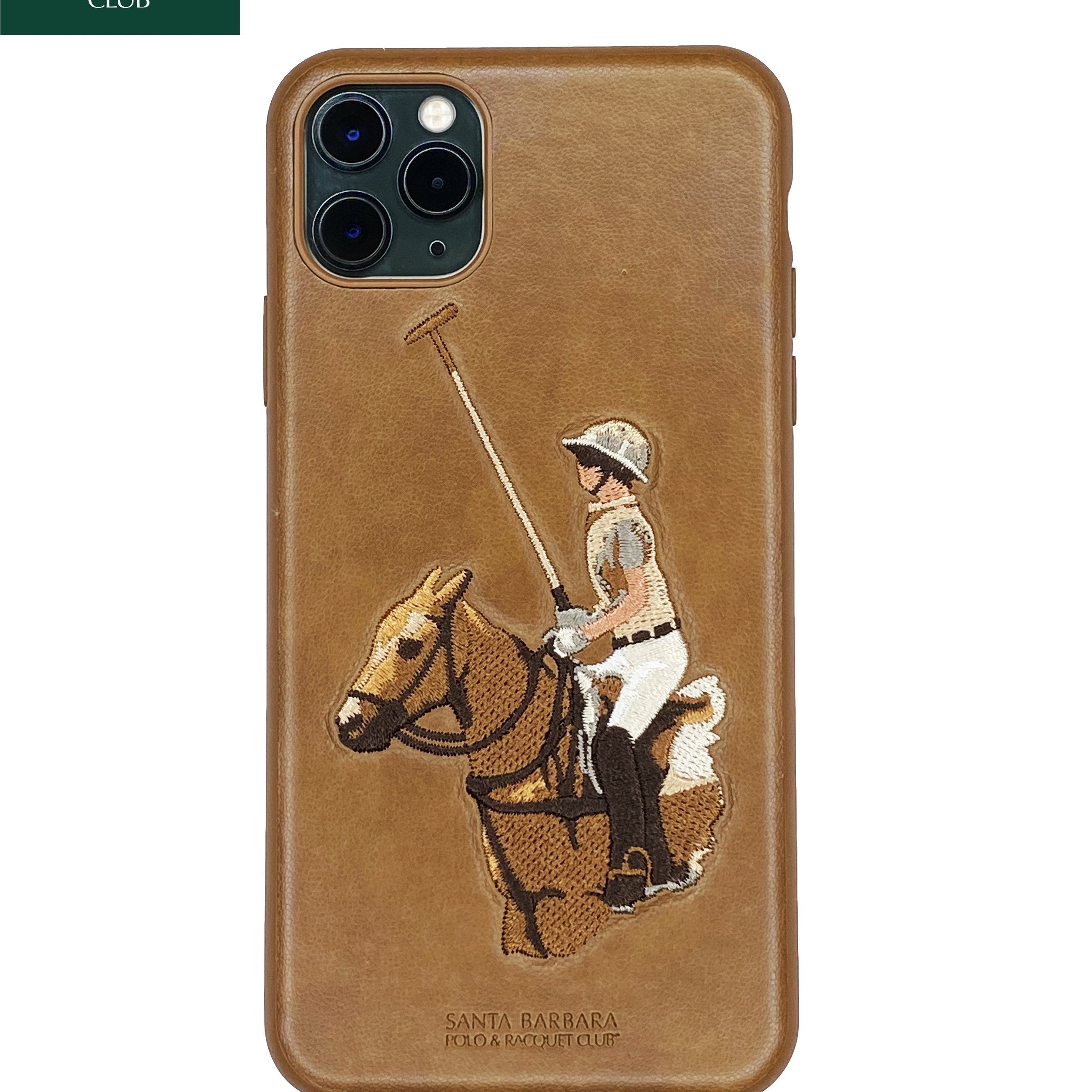 Santa Barbara Jockey Genuine Leather Case for iPhone 11 Pro Max Brown - Planetcart