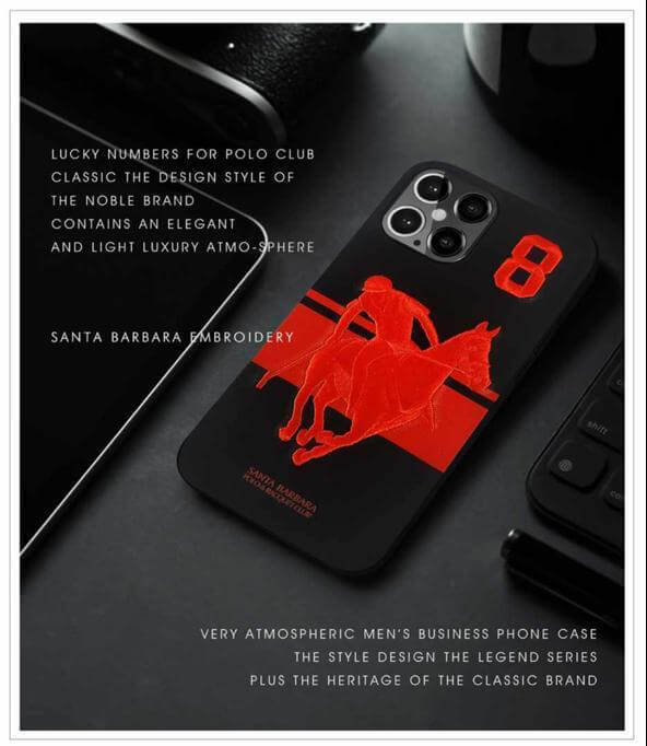 Santa Barbara Garner Series Genuine Leather Black Case For iPhone 13 - planetcartonline