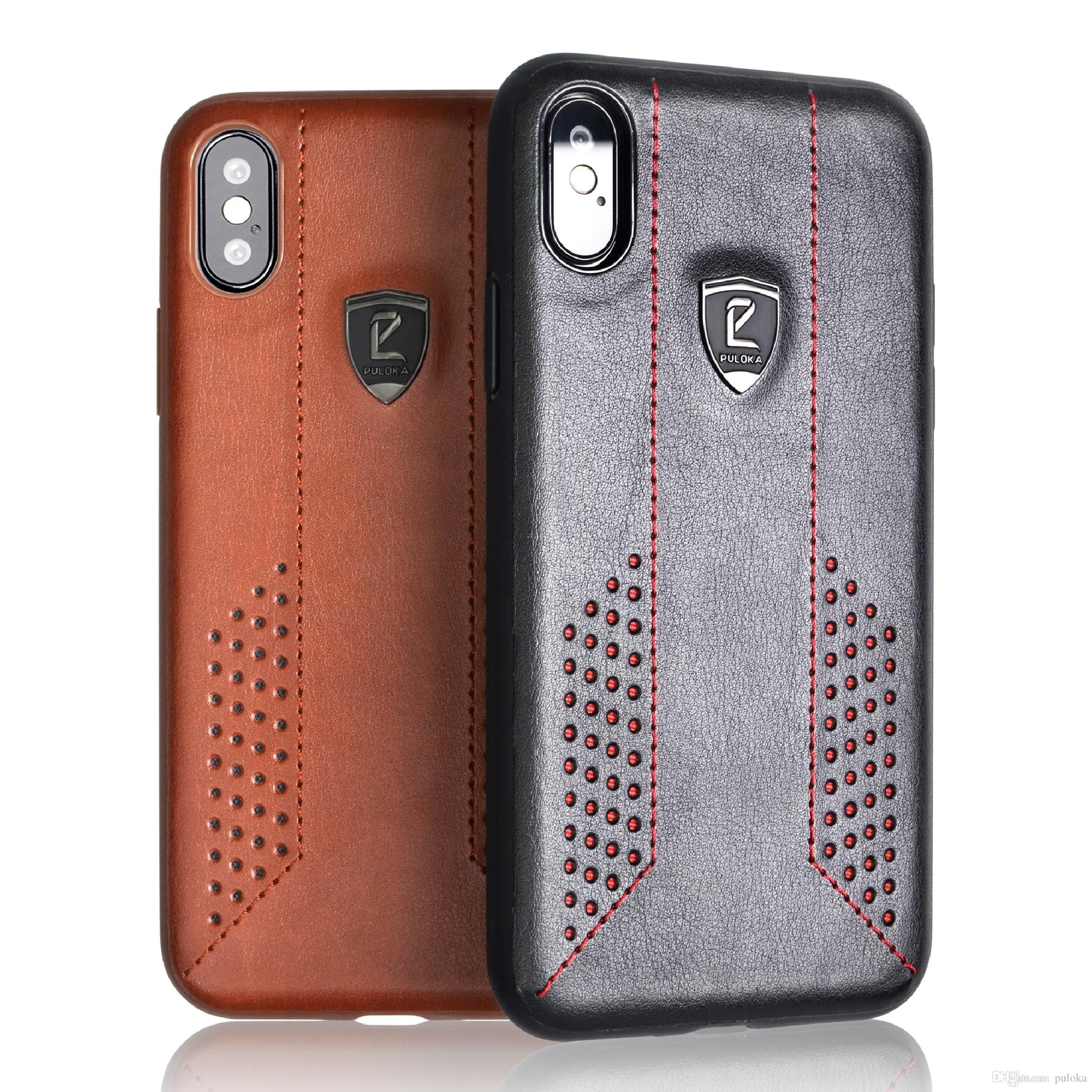 Puloka Premium Leather Case For Iphone X/XS-Black