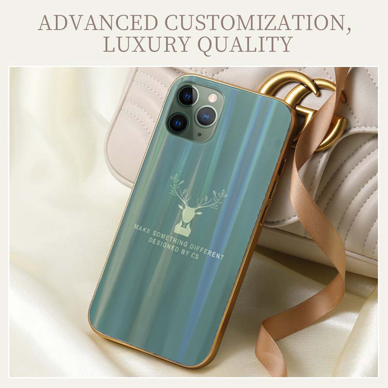 Gradient Deer Glass Back Case For iPhone 11 Pro Max