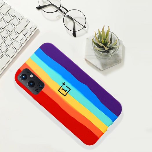Rainbow Liquid Silicone Soft Case For Oneplus 9 Pro
