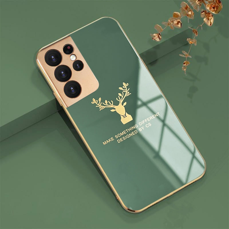 Glossy Gold Edge Back Case For Samsung