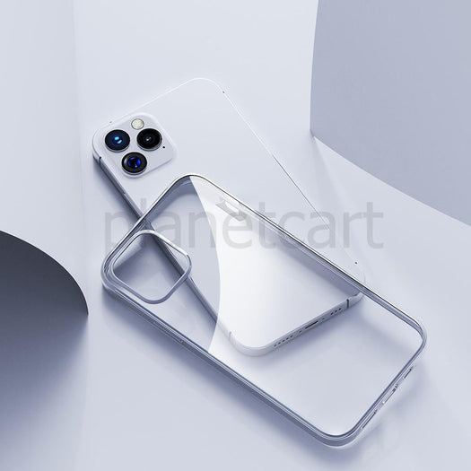 Premium Glossy Look Square Silicon Clear Case For iPhone 13 Pro Max - planetcartonline