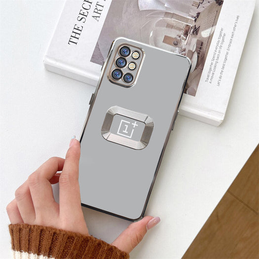 Premium Electroplated Luxury Square Silicon Clear Logo Cut Camera Protection Back Case Cover For Oneplus 9R