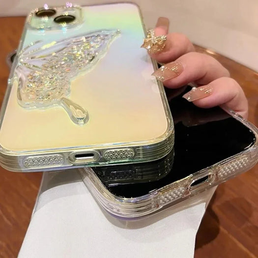 Glitter Butterfy Back Case For Apple iPhone