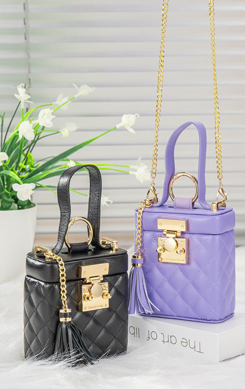 Luxury Leather Bag Metal Long Chain Case for Samsung Galaxy Z Flip 5