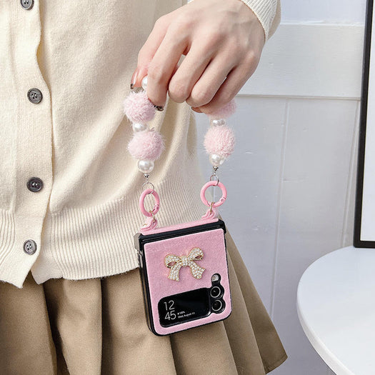 Luxury Cute Bow With Bracelet Fashion Case for Samsung Galaxy Z Flip 3