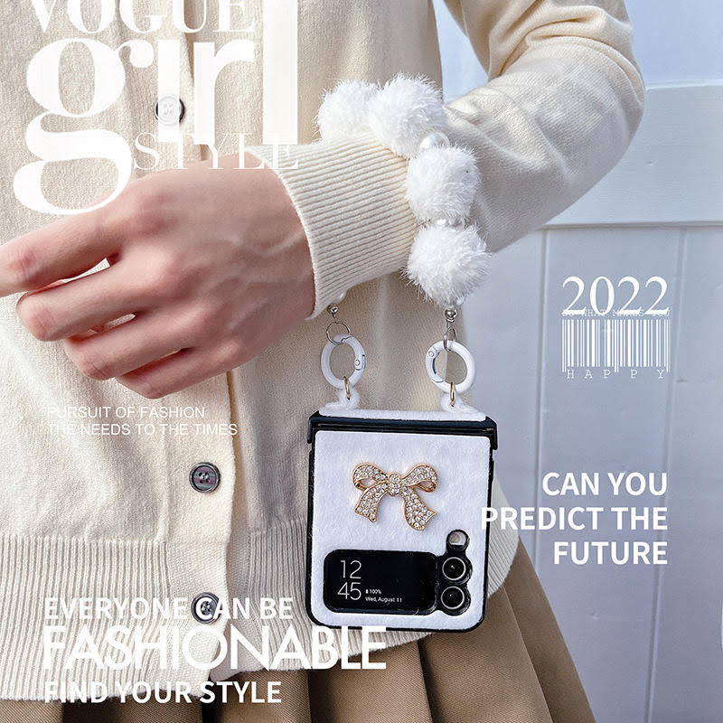 Luxury Cute Bow With Bracelet Fashion Case for Samsung Galaxy Z Flip 3