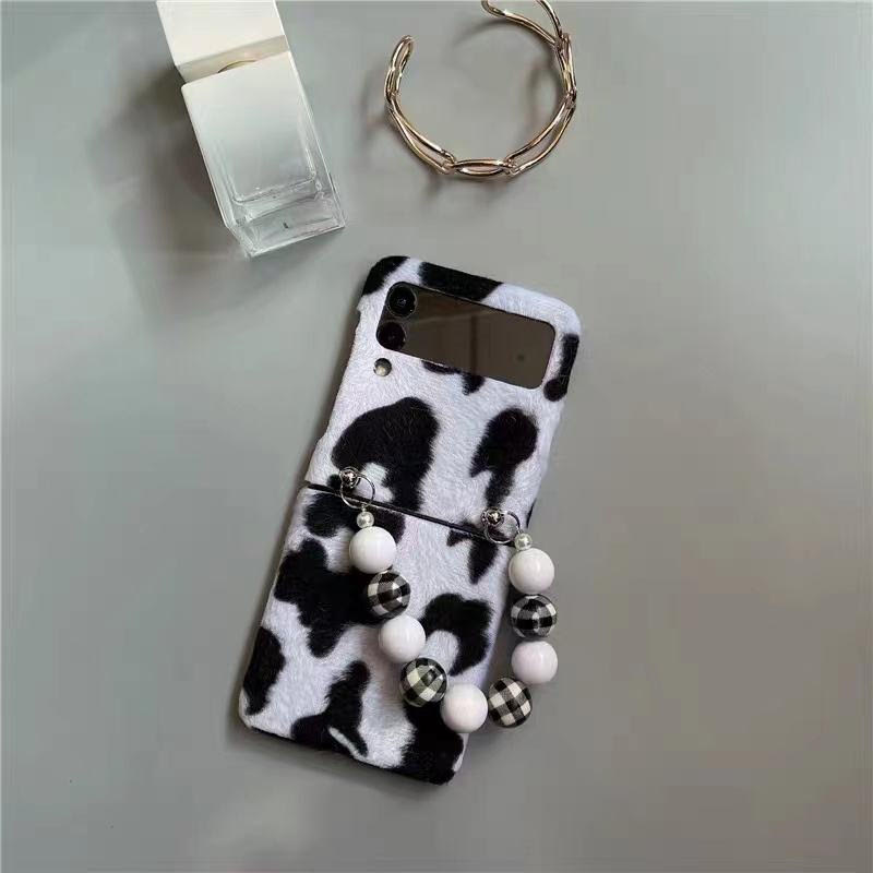 Premium White Black Print Bracelet Chain Phone Case for Samsung Galaxy Z Flip 3