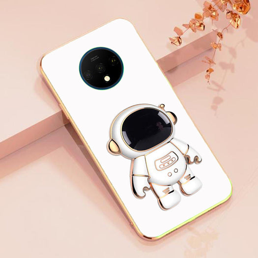 Astronaut Luxurious Gold Edge Back Case For Oneplus 7T