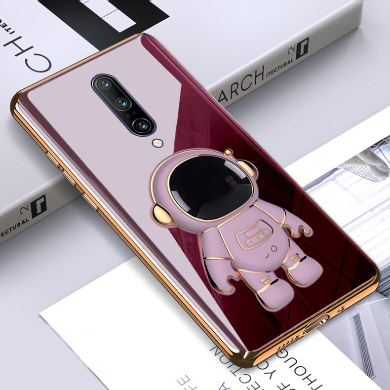 Astronaut Luxurious Gold Edge Back Case For Oneplus 7 Pro