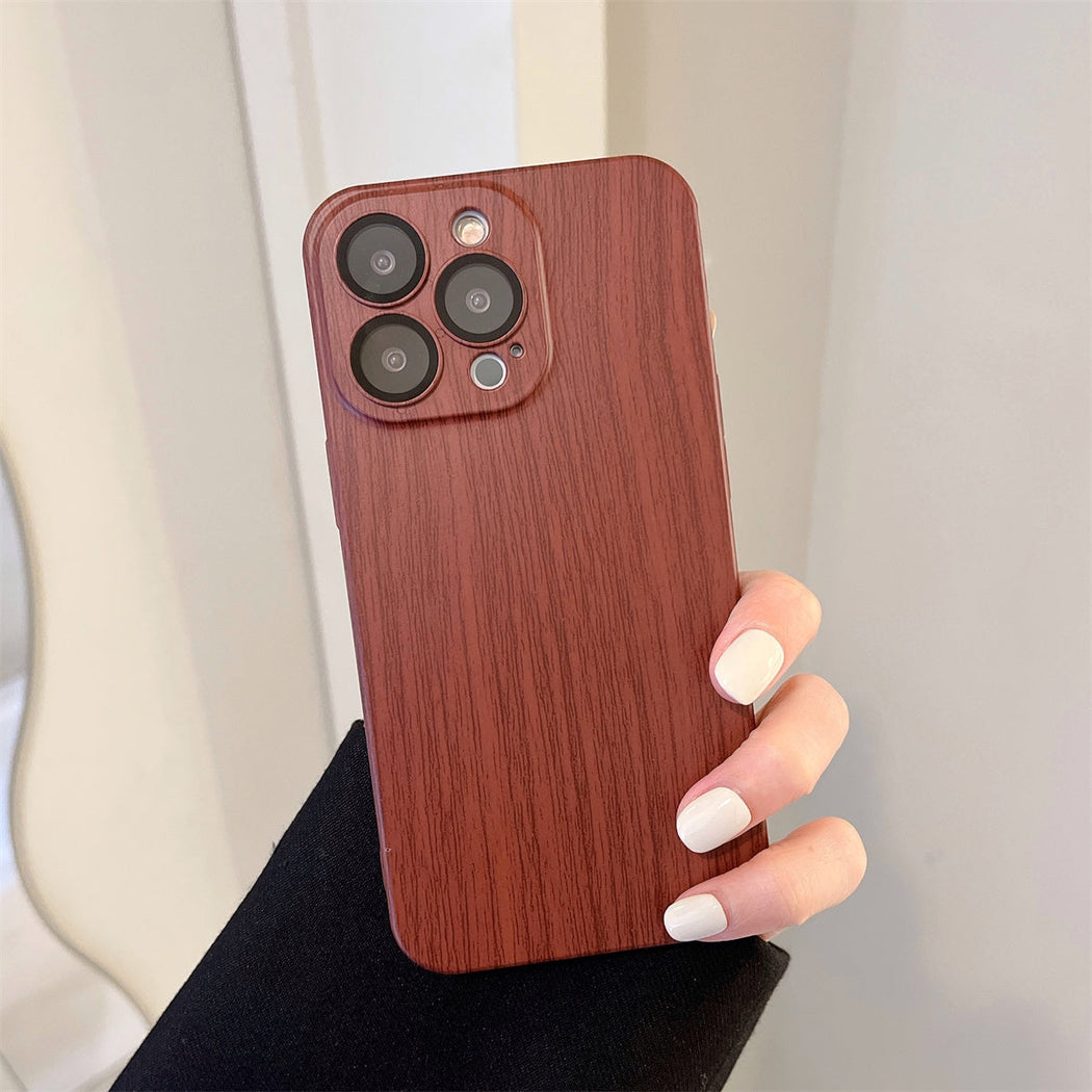 Luxury Ultra-thin Wood Grain Design Phone Case For iPhone 15