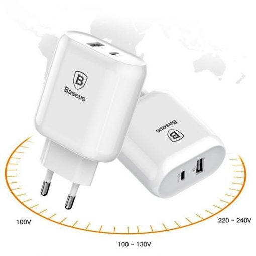 Baseus Bojure Series Type-C PD+U Quick Charge Charging Set 30W with Type-C to Lightning PD Cable Set