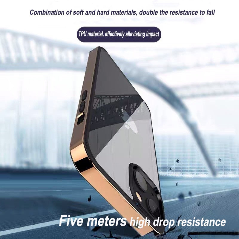 Premium Aerospace Grade Electroplated Edges Transparent Back Case for iPhone 13