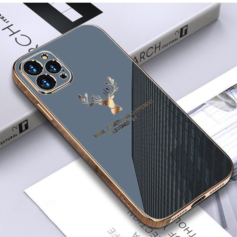 Glossy Electroplated Deer Back Case For iPhone 12 Pro - planetcartonline