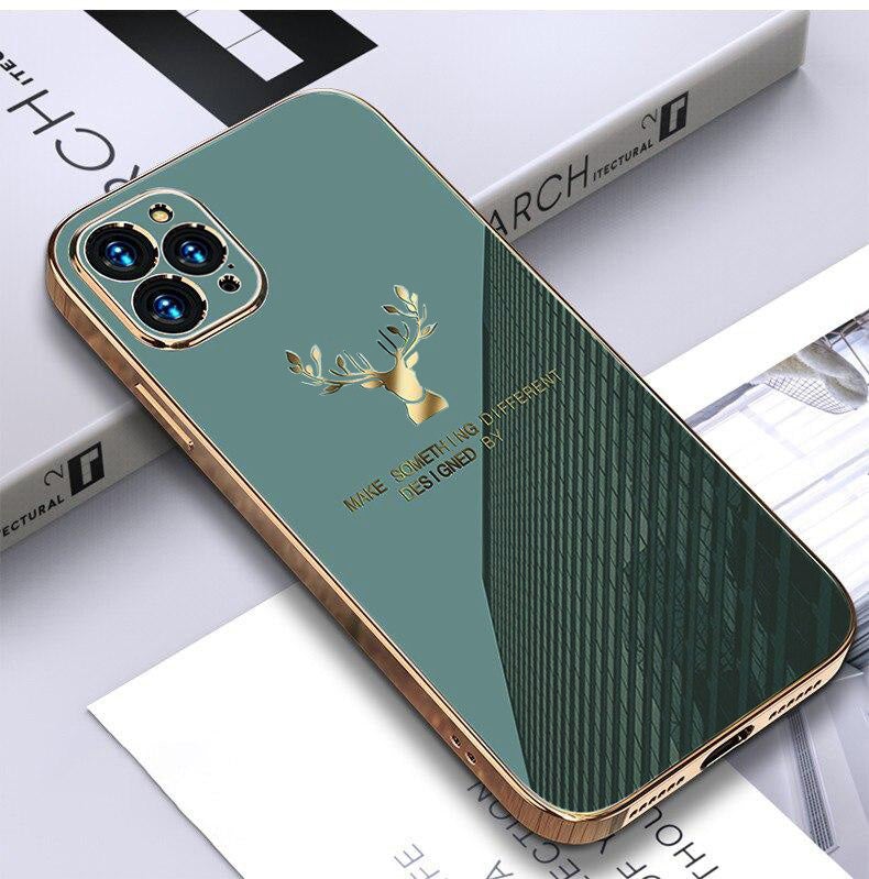 Glossy Electroplated Deer Back Case For iPhone 12 Pro - planetcartonline
