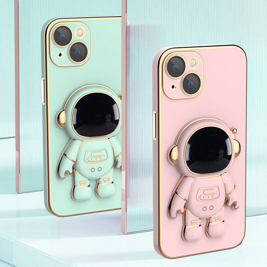 Astronaut Luxurious Gold Edge Back Case For iPhone 13