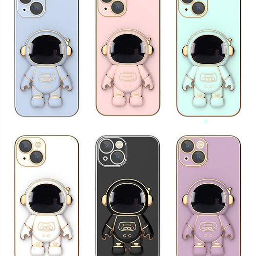 Astronaut Luxurious Gold Edge Back Case For iPhone 14