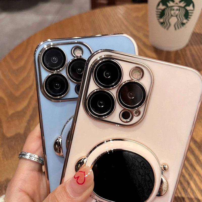 Astronaut Luxurious Gold Edge Back Case For iPhone 14 Pro