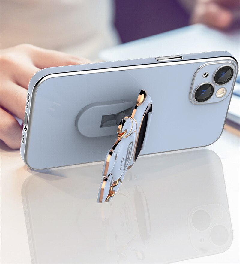 Astronaut Luxurious Gold Edge Back Case For iPhone 13