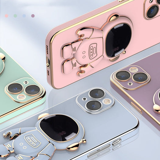 Astronaut Luxurious Gold Edge Back Case For iPhone 14