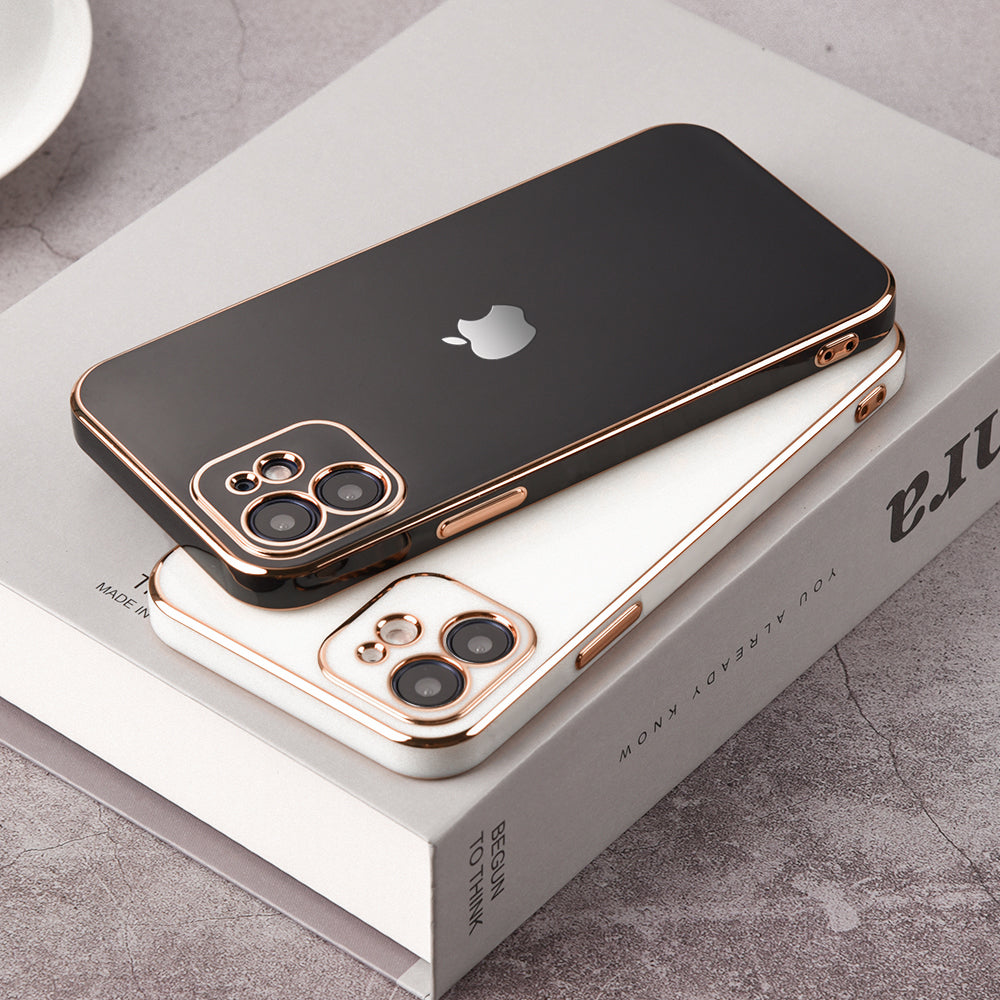 Luxurious Gold Edge Glass Back Case For iPhone 11