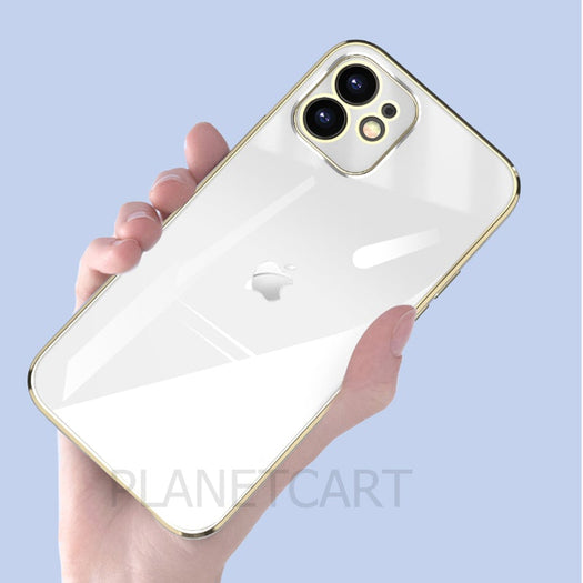 Luxurious Glass Back Case With Golden Edges For iPhone 11 Pro Max