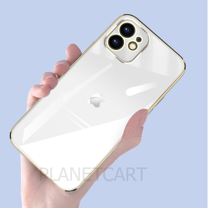 Luxurious Glass Back Case With Golden Edges For iPhone 11 Pro Max