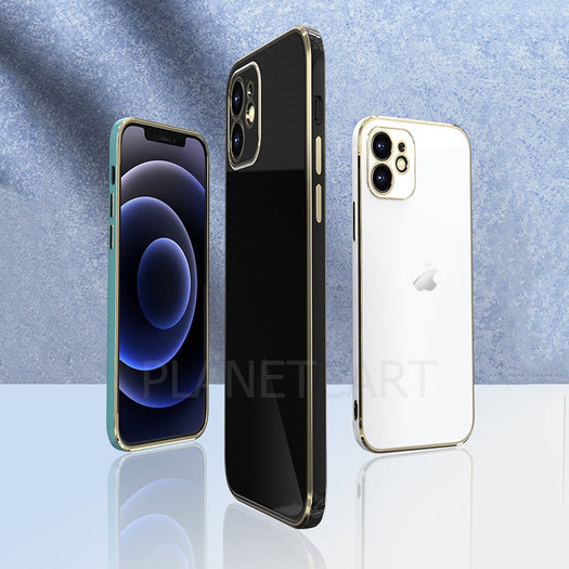 Luxurious Glass Back Case With Golden Edges For iPhone 11 Pro Max