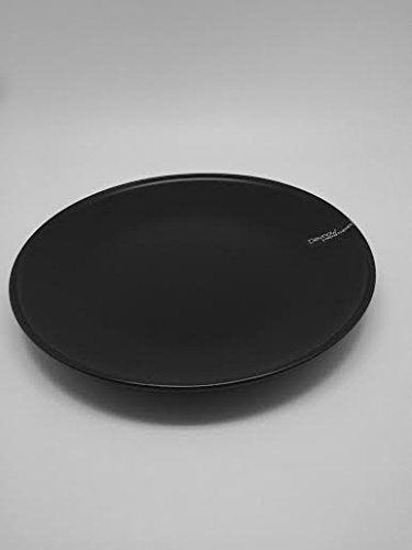 Ariane Dazzle Black Solid Ceramic Round Rimless Dinner Plate 27cm- Set of 2