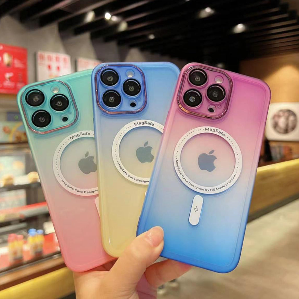 Premium Gradient Silicone Case With Magsafe For iPhone