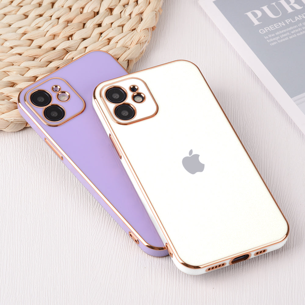 Luxurious Gold Edge Glass Back Case For iPhone 11