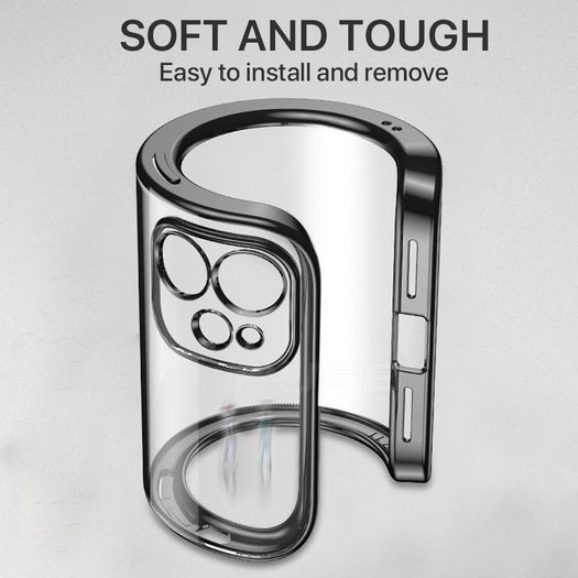 Luxury Square Silicon Clear Case With Camera Protection For iPhone 13 Series - planetcartonline