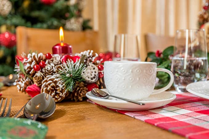Royal Style Textured White Plain Tea Cup Set of 2 Piece