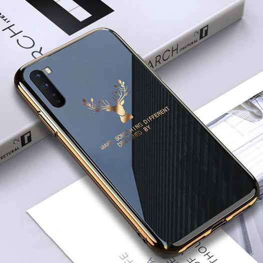 Luxury Electroplated Glass Case With Golden Edges For OnePlus Nord