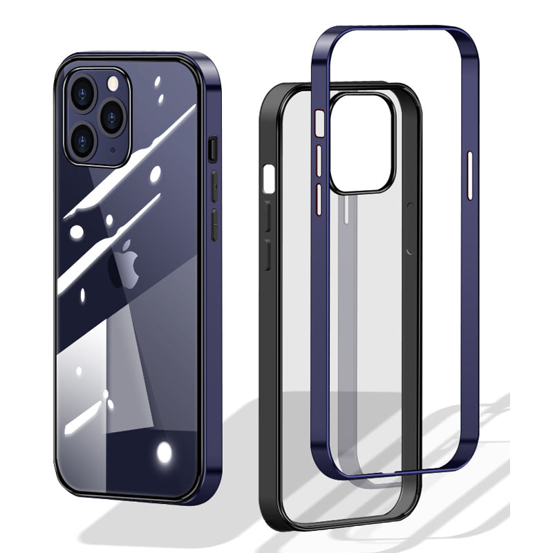 Premium Aerospace Grade Electroplated Edges Transparent Back Case for iPhone 13