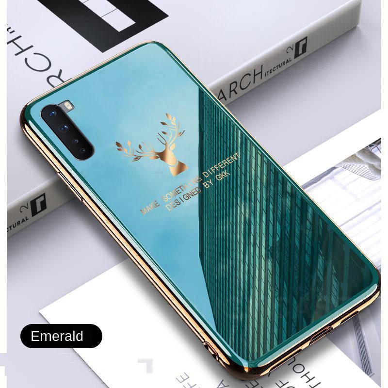 Luxury Electroplated Glass Case With Golden Edges For OnePlus Nord