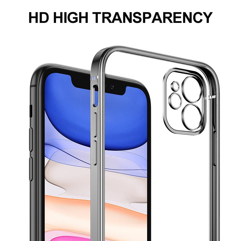 Luxury Square Silicon Clear Case With Camera Protection For iPhone 13 Series - planetcartonline